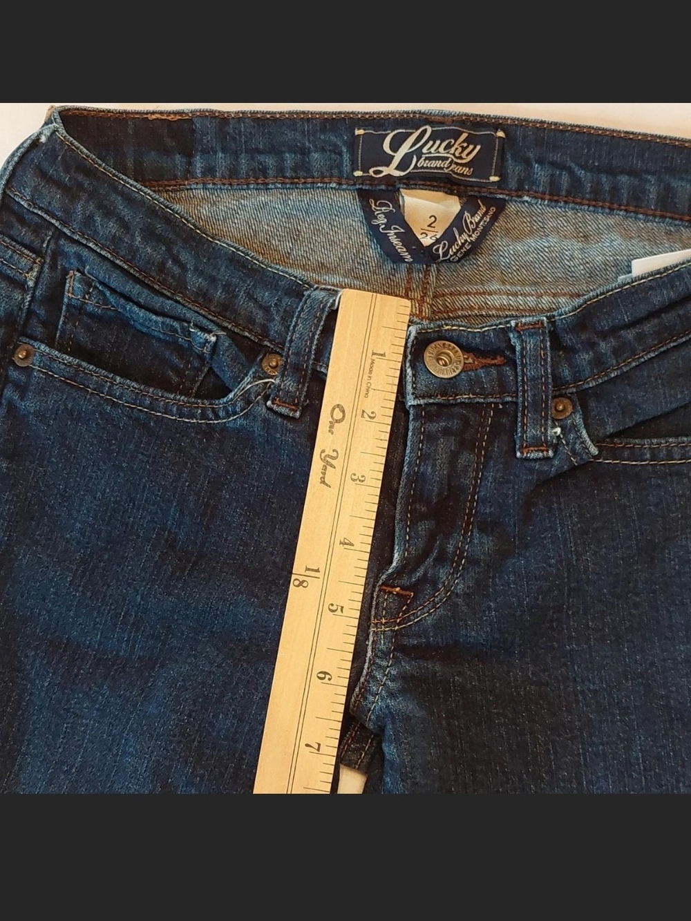 Vintage early Y2K Lucky Brand "Vineland Sweet-N-Low" low-rise bootcut jeans SZ 2 - Picture 3 of 8